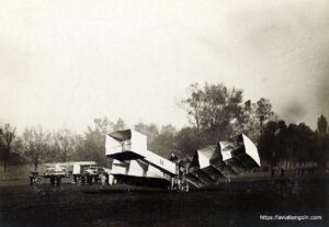 The 14-bis in its final form in November 1906, with octagonal-planform interplane ailerons